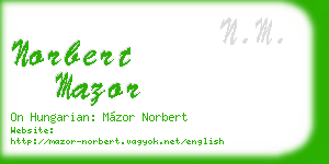 norbert mazor business card